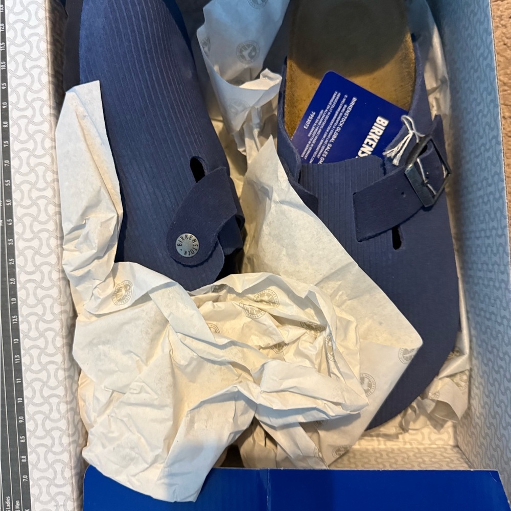 Birkenstock Men's Limited Edition Indigo Leather Slip-On Loafers - Picture 3 of 4